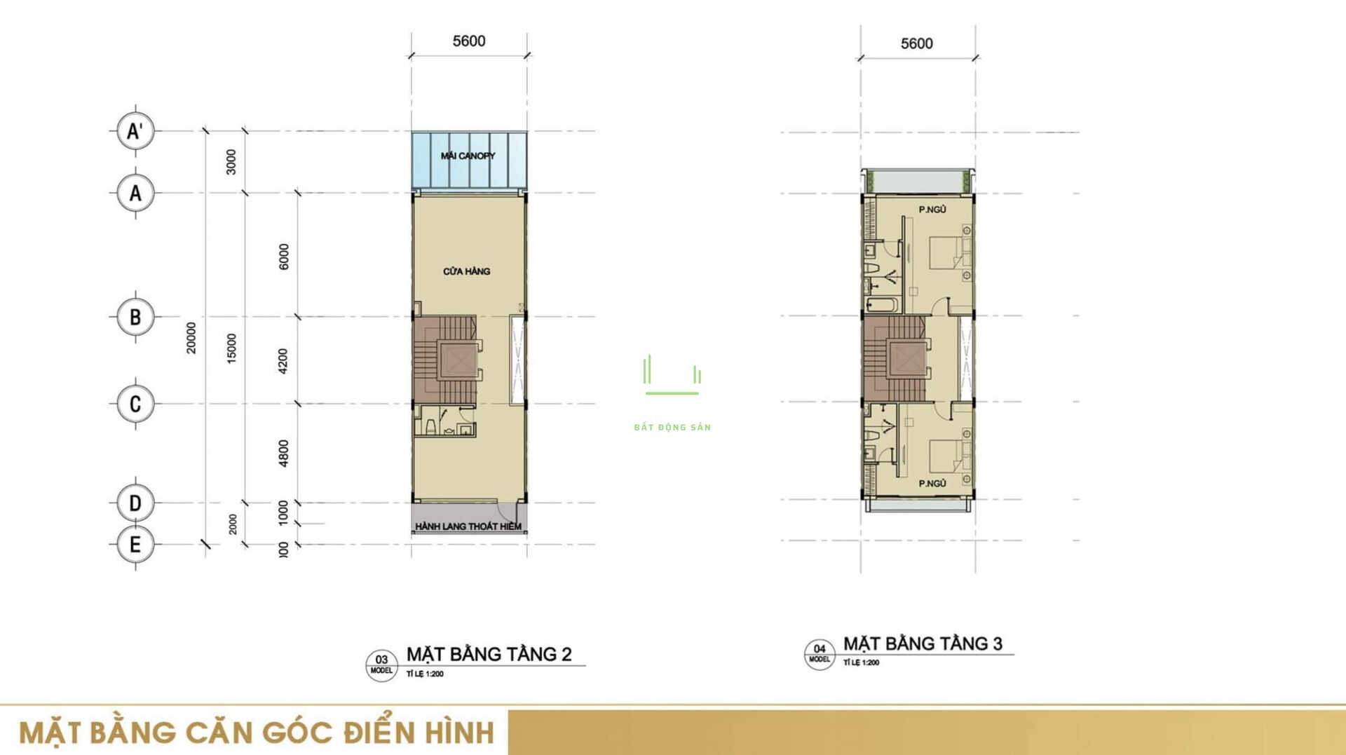 Mặt Bằng Tầng 2 + Tầng 3 – Góc Nhà Môi Giới Bất Động Sản