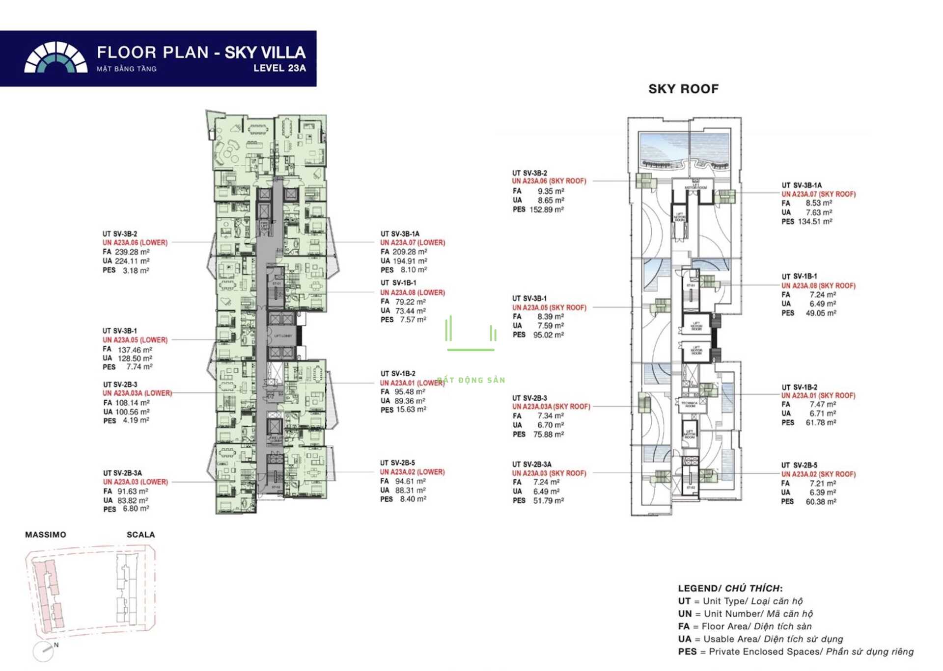 Penthouse Massimo – Mặt Bằng Tầng 23a – Roof Nhà Môi Giới Bất Động Sản