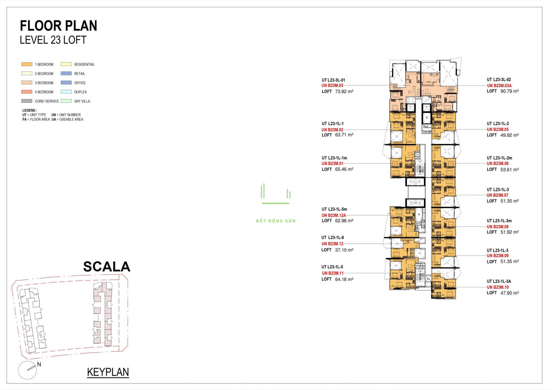 Scala – Mặt Bằng Tầng 23 Loft Nhà Môi Giới Bất Động Sản