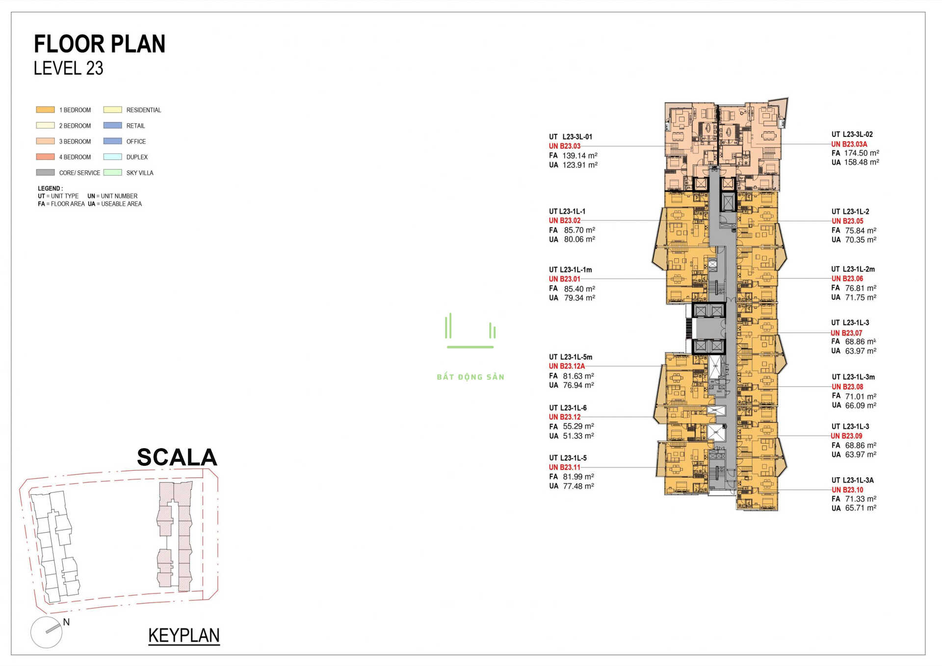 Scala – Mặt Bằng Tầng 23 Nhà Môi Giới Bất Động Sản